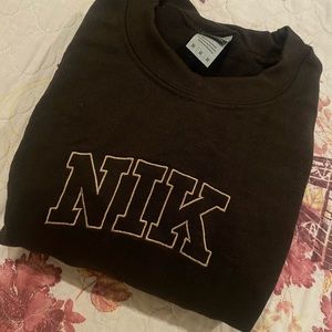 Custom nike hoodie , size medium , color : chocolate brown